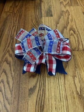 Patriotic Red, White & Blue Holiday Decorative Bow